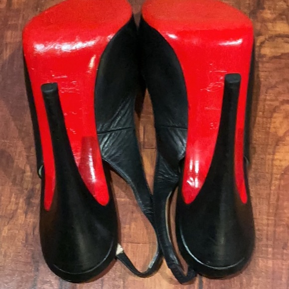 Christian Louboutin Black Patent Leather Peep-Toe Heels - Picture 11 of 15